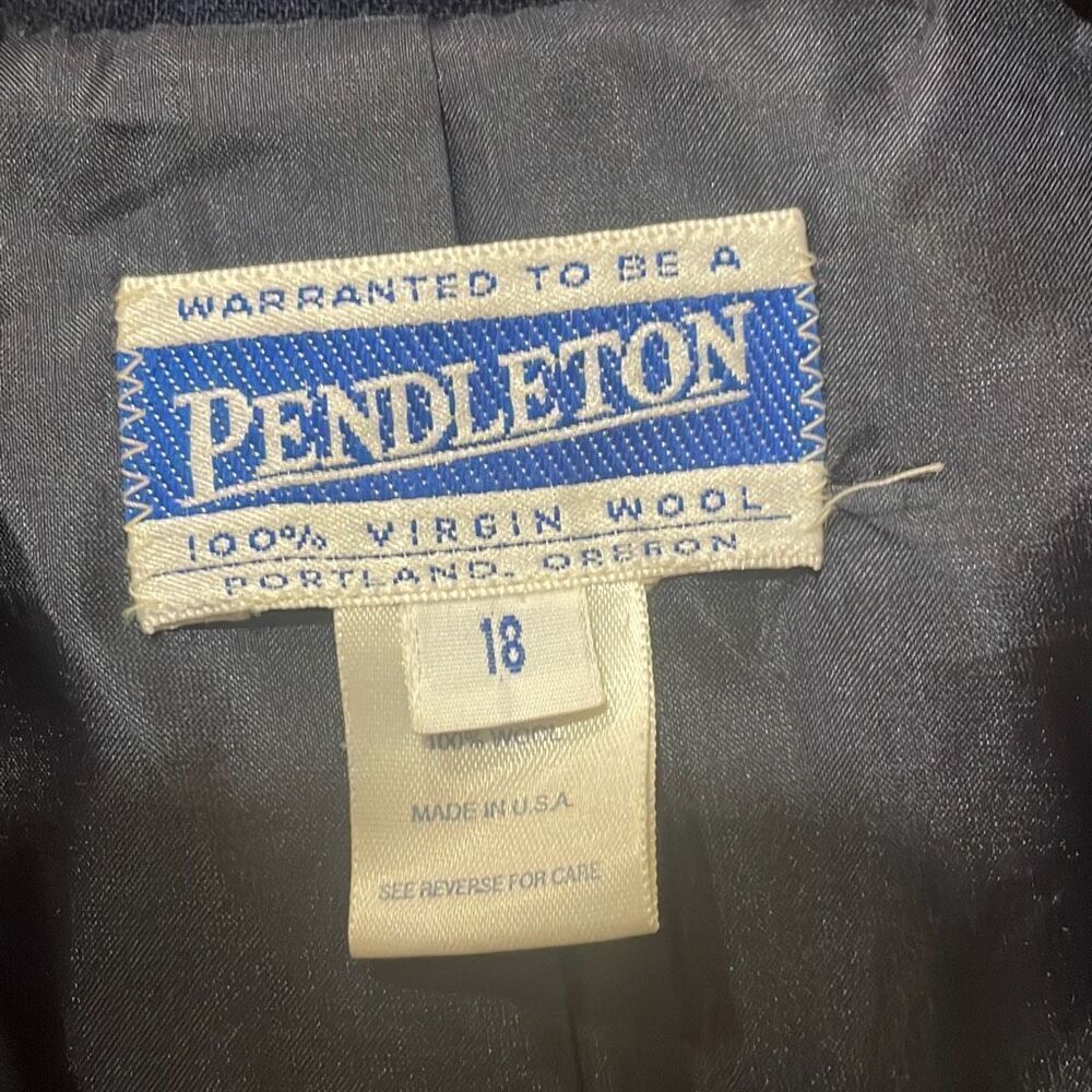 Pendleton Vintage 100% Virgin Wool Navy Blazer 18 - image 5